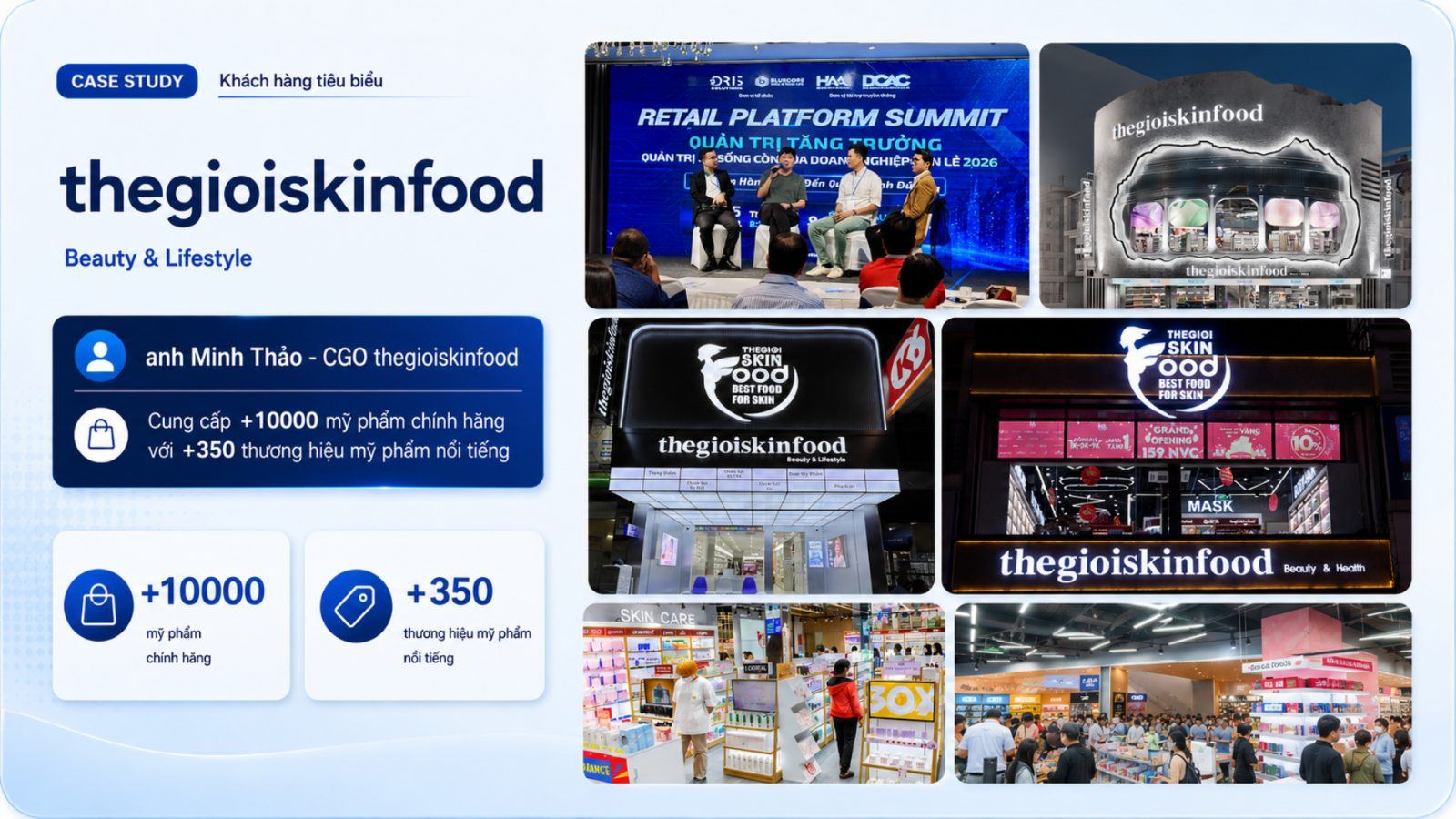 Case study thegioiskinfood, Beauty và Lifestyle: cung cấp hơn 10000 mỹ phẩm chính hãng với hơn 350 thương hiệu nổi tiếng